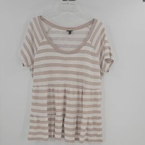 Torrid Striped Beige and White Women's Top Size 2X